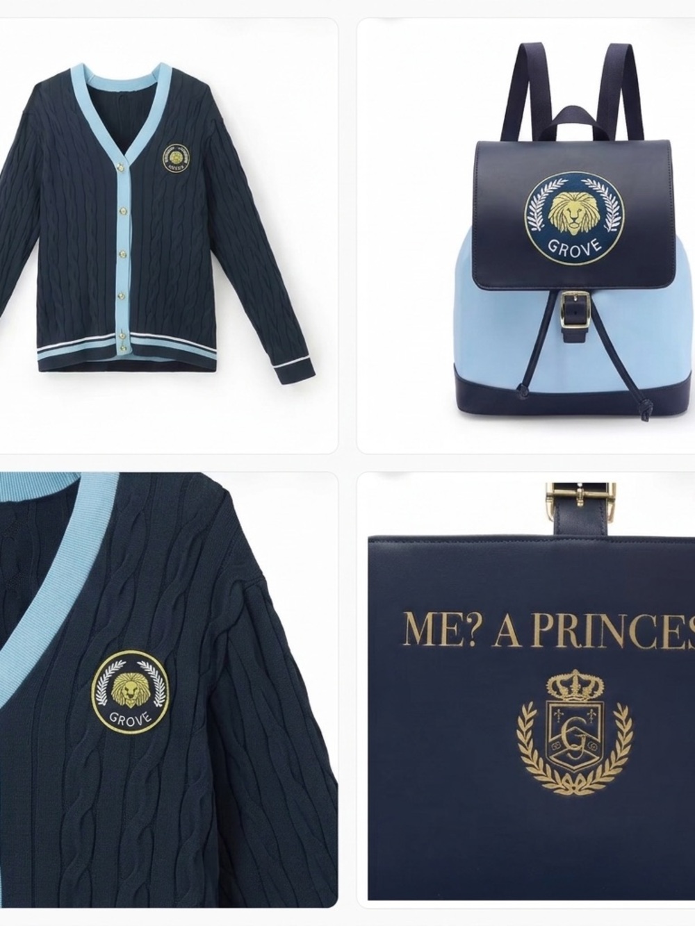 Set The princess diaries Grove High School backpack and cardigan- Disney D23